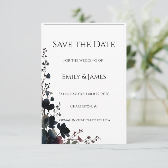 Romantic Floral Wedding Soft Elegant Save The Date (Standing Front)