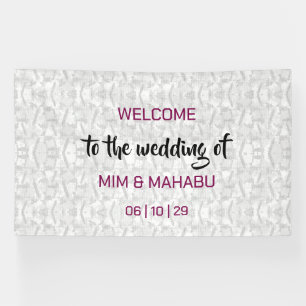 Romantic Floral Wedding Welcome Banner 