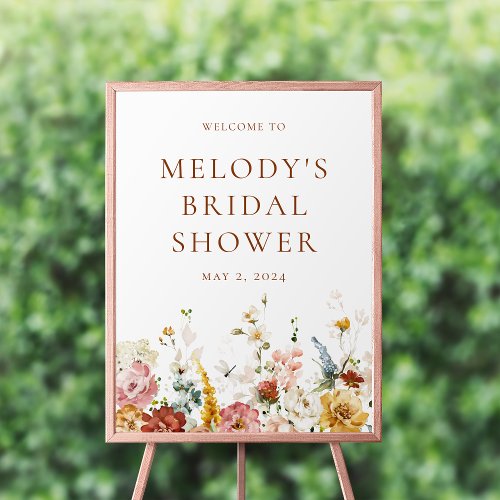Romantic Floral Wedding Welcome Sign
