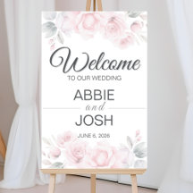 Romantic Floral Wedding Welcome Sign