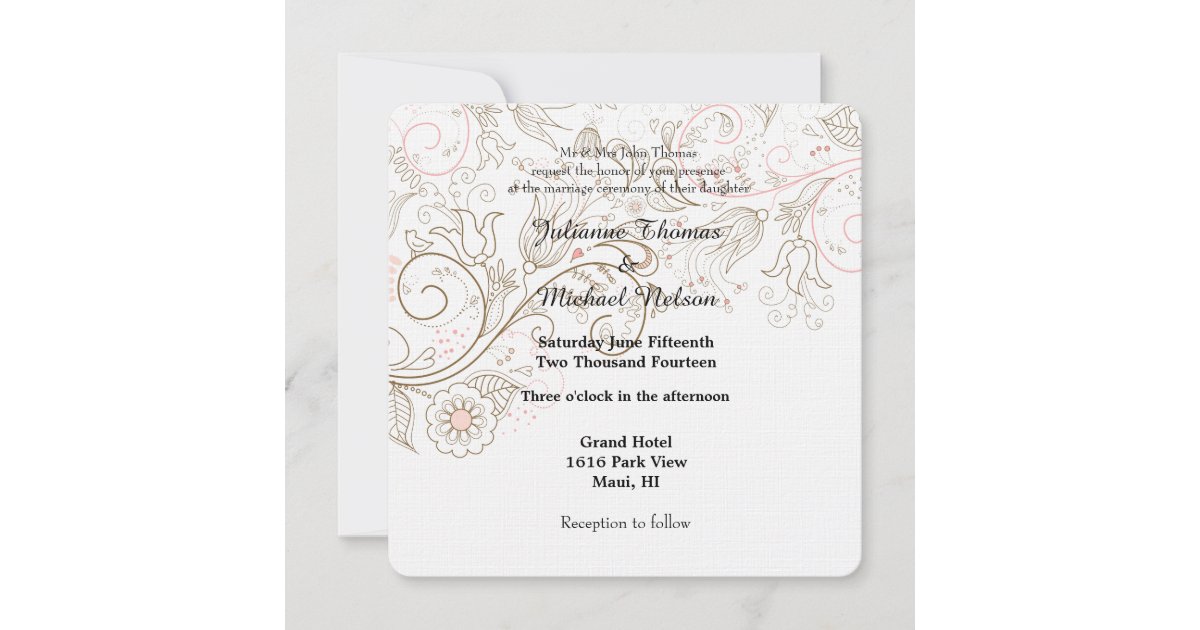 Whimsy Prom Invite Romantic Floral Whimsy Wedding Invitation | Zazzle