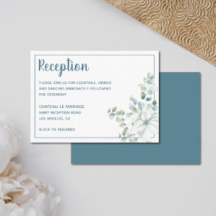 Romantic floral white gentle flowers wedding enclosure card