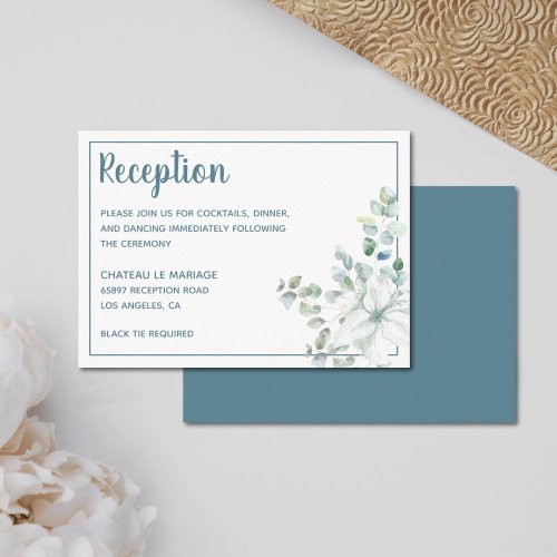 Romantic floral white gentle flowers wedding   enclosure card