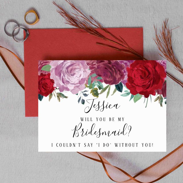 Romantic Floral Will You Be My Bridesmaid? Invitation (Creator Uploaded)