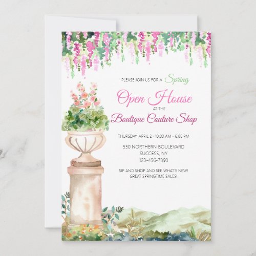 Romantic Floral with Urn Invitation