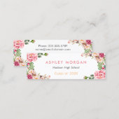 Romantic Floral Wrapped Graduation Insert Card (Front/Back)