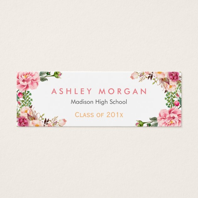 Romantic Floral Wrapped Graduation Insert Card