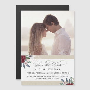 Romantic Florals, Magnetic save the date Magnetic Invitation