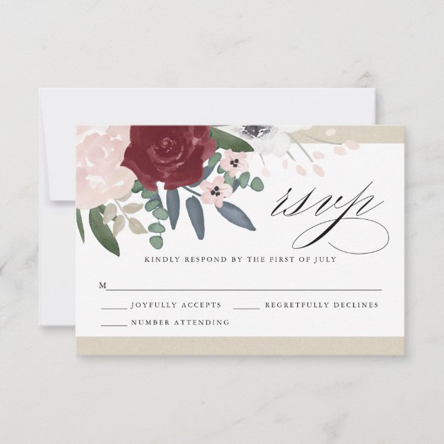 Romantic Florals RSVP (Front)