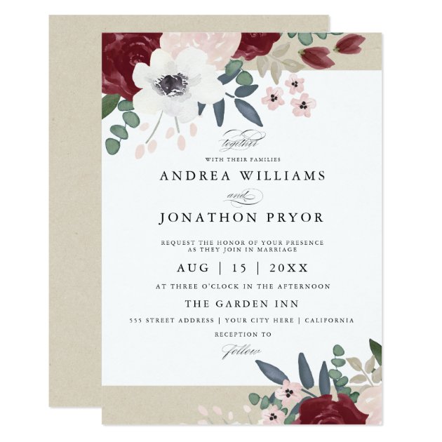 Romantic Florals Wedding Invitation