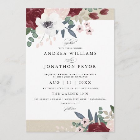 Romantic Florals Wedding Invitation