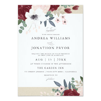 Romantic Florals Wedding Invitation