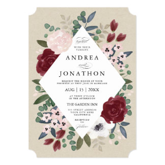 Romantic Florals Wedding Invitation
