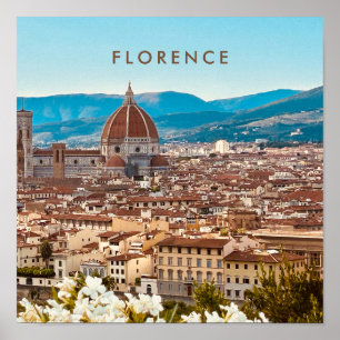 Romantic Florence Italy Skyline Photo Poster