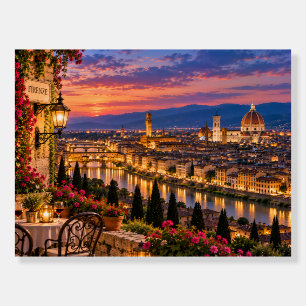 Romantic Florence Italy Sunset Cityscape Foam Board