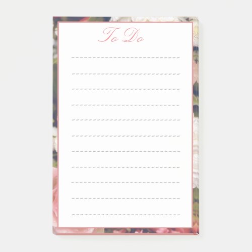 Romantic Flower Border To Do List Post_it Notes