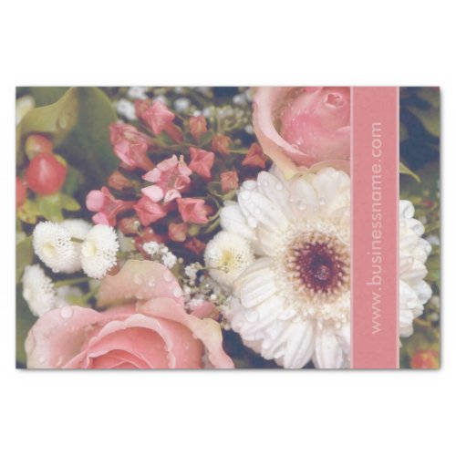 Romantic Flower Bouquet Custom Text Tissue Paper