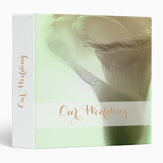 Romantic Flower Detail - Wedding 3 Ring Binder (Front/Spine)