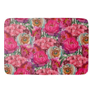 Romantic flower garden bath mat