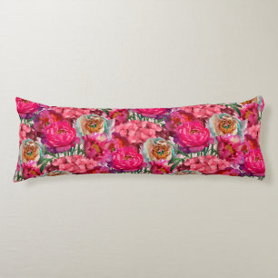 Romantic flower garden body pillow