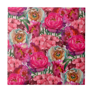 Romantic flower garden ceramic tile