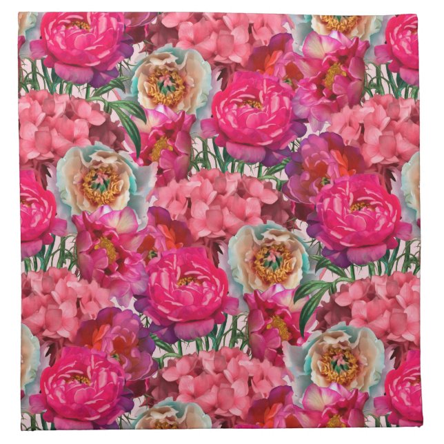 Romantic flower garden cloth napkin (Front)