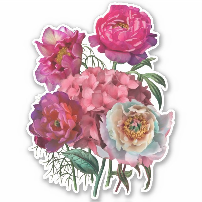 Romantic flower garden sticker (Front)