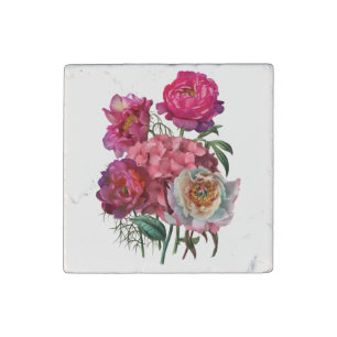 Romantic flower garden stone magnet