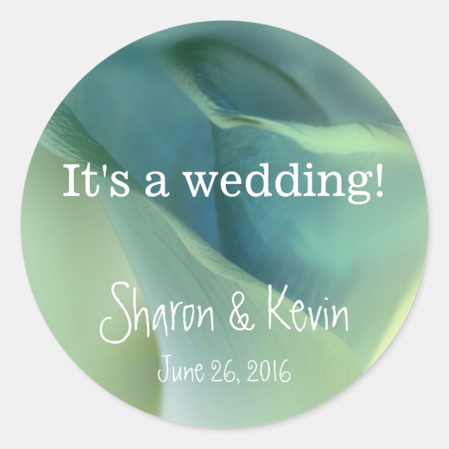 Romantic Flower in Blue Tones Classic Round Sticker (Front)