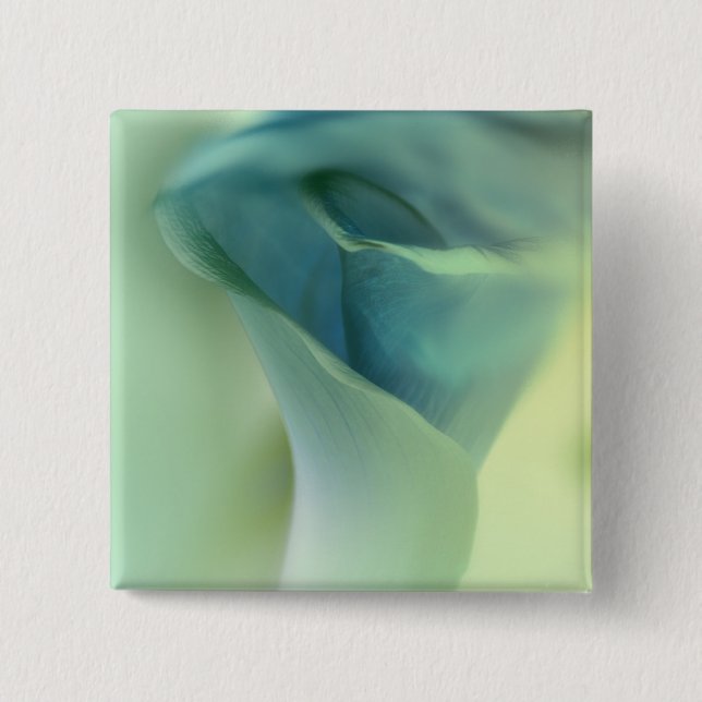 Romantic Flower in Blue Tones Pinback Button (Front)