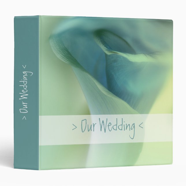 Romantic Flower in Blue Tones - Wedding Binder (Front/Spine)
