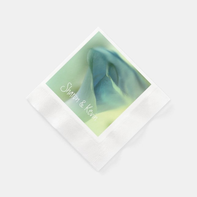 Romantic Flower in Blue Tones - Wedding Paper Napkins (Corner)