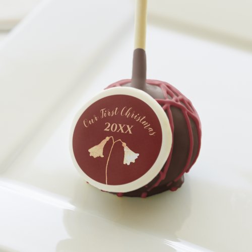 Romantic Flower Red Gold Couples First Christmas Cake Pops