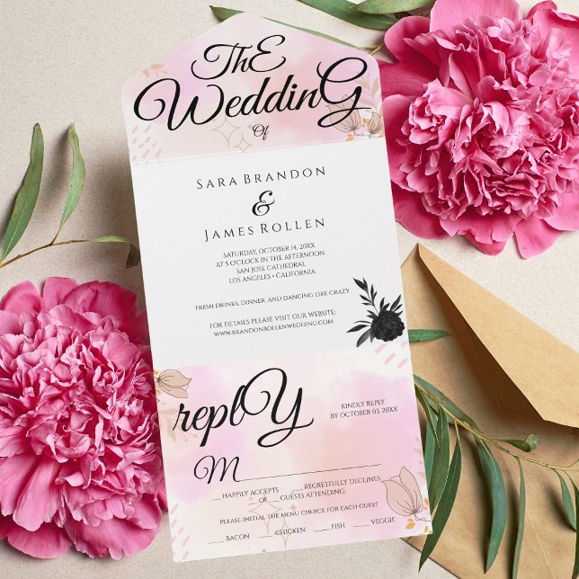 Romantic Flowering Calligraphy The Wedding   All In One Invitation (Creator Uploaded)