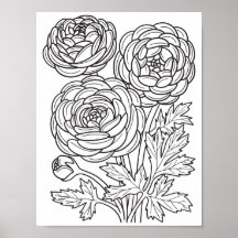 Romantic Flowers - Advanced Coloring Page