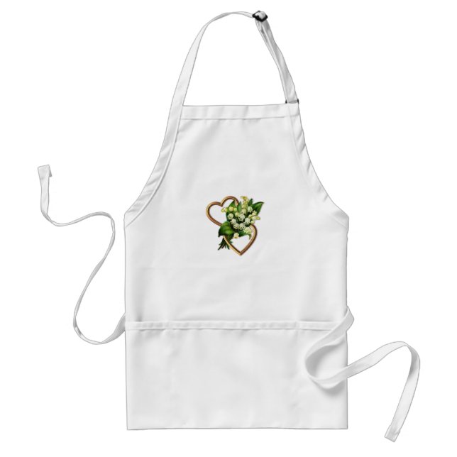Romantic Flowers and Hearts Adult Apron (Front)
