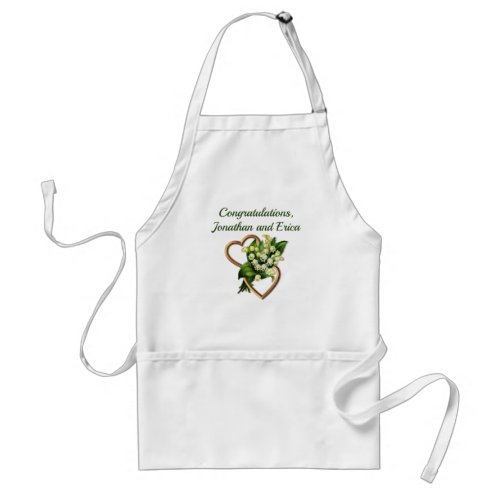 Romantic Flowers and Hearts Congratulations Adult Apron