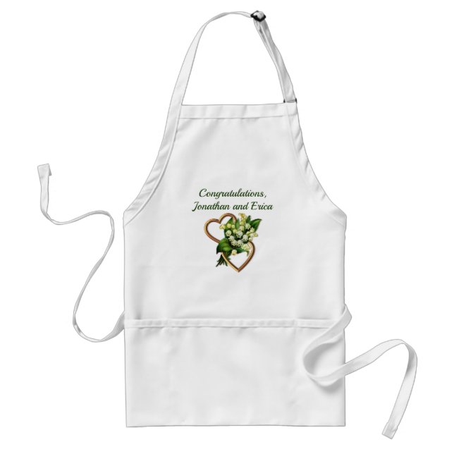 Romantic Flowers and Hearts, Congratulations Adult Apron (Front)