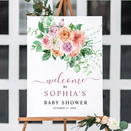 Romantic Flowers Baby Shower Wellcome Sign Boards