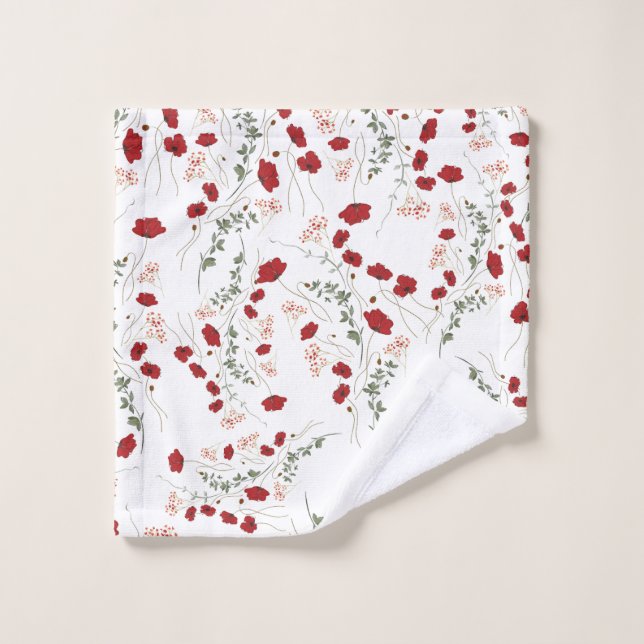 Romantic flowers bath towel set (Wash Cloth)