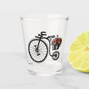 Romantic Flowers Bike Shot Glass Love