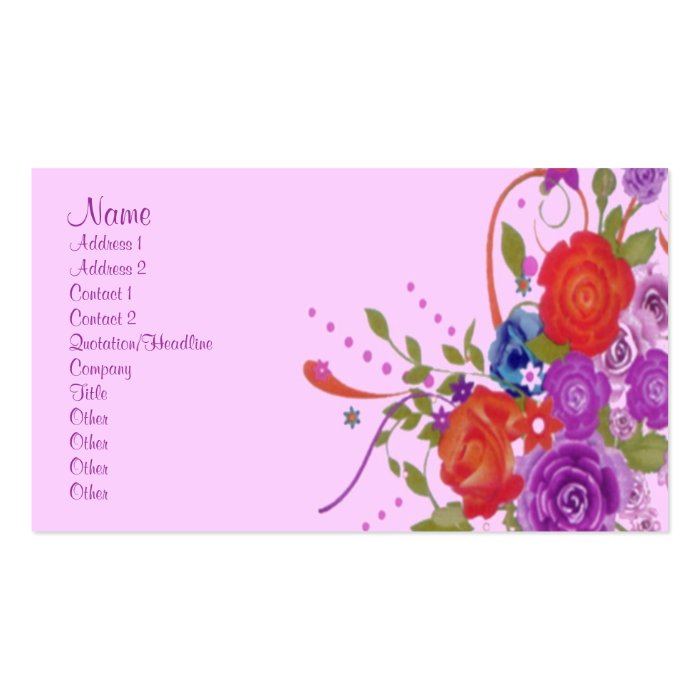 Romantic Flowers Business Card Template