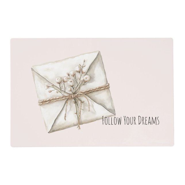 Romantic Flowers Envelope Dreams Placemat (Front)