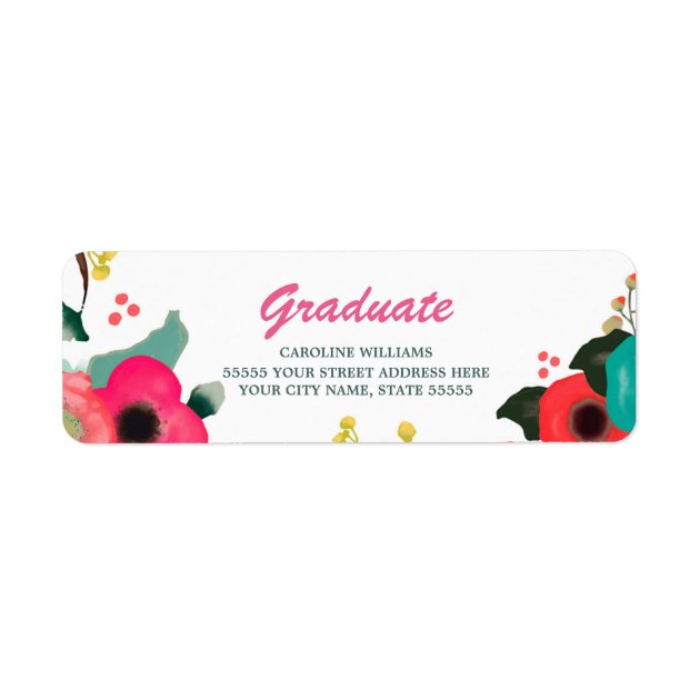Romantic Flowers | Graduation Address Labels
