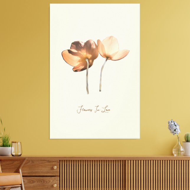Romantic Flowers in Love – Botanical Fantasy Boho Canvas Print (Insitu(LivingRoom))