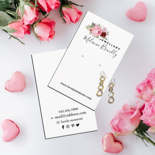 Romantic Flowers jewelry earring display card