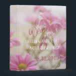 Romantic Flowers Mini Wedding Binder Pink Daisies<br><div class="desc">Mini Binder 1.5" x 7.5" x 9.25": Organize your wedding with this elegant Mini Wedding Binder featuring pink daisies against a romantic unfocused background. The front of this binder reads "the Wedding of" in dark pink script above your names in white, and the date in dark pink. The back has...</div>