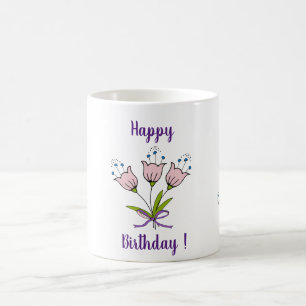 Romantic flowers tulips birthday Minimalist Coffe Coffee Mug