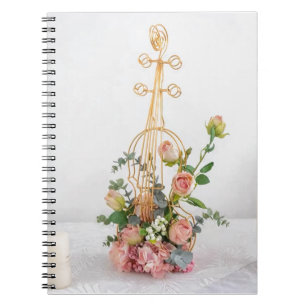 Romantic flowers violin notebook