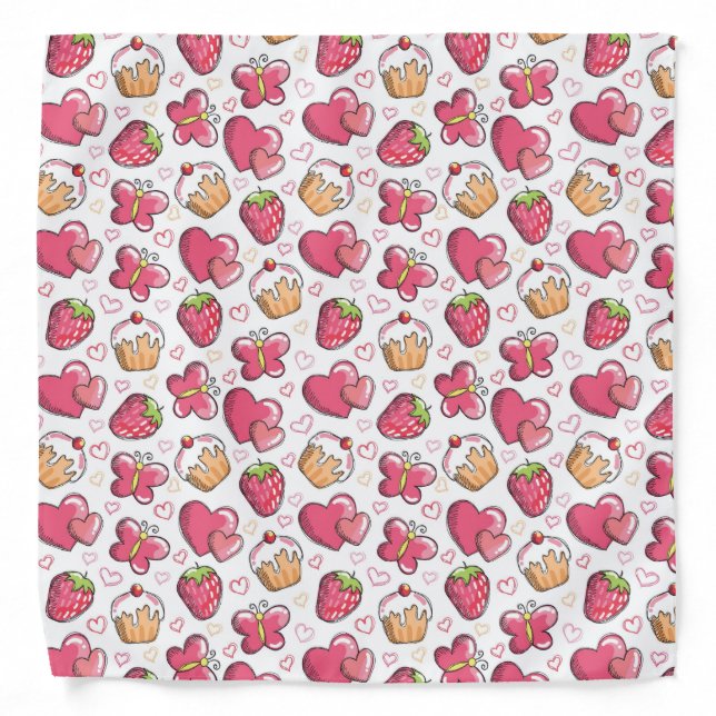 romantic food pattern bandana (Front)